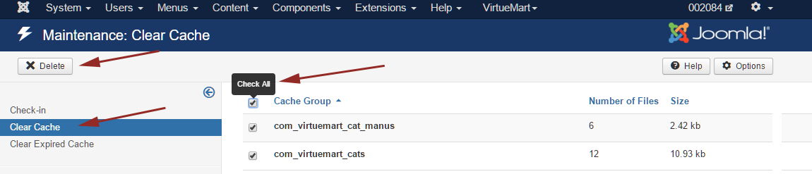 joomla-clear-cache-process