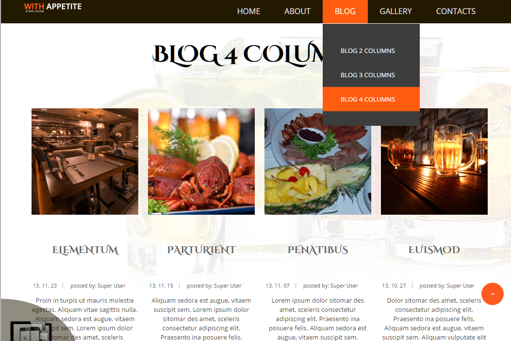 joomla blog 4 columns