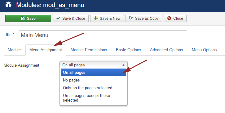 joomla module assignment